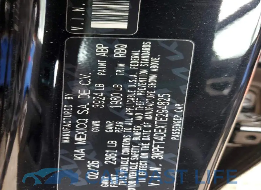 3KPFT4DEXTE294825# 12