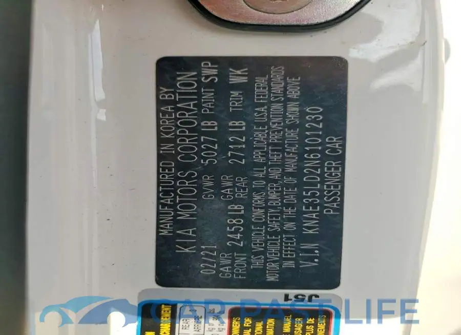 KNAE35LD2N6101230# 13