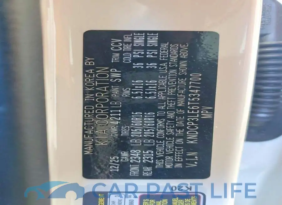 KNDCP3LE6T5347700# 13