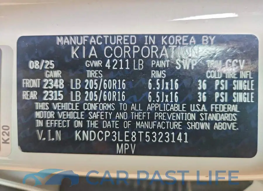 KNDCP3LE8T5323141# 13