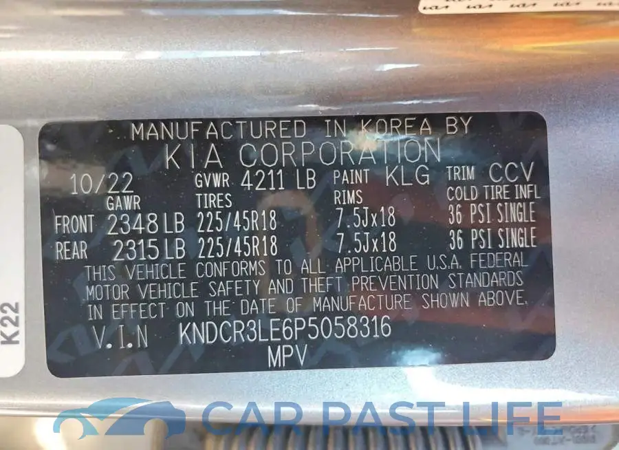KNDCR3LE6P5058316# 13