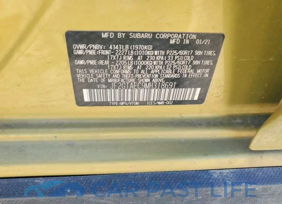 JF2GTAEC9MH318691# 12