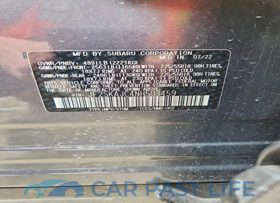 JF2SKAJC4NH503459# 12