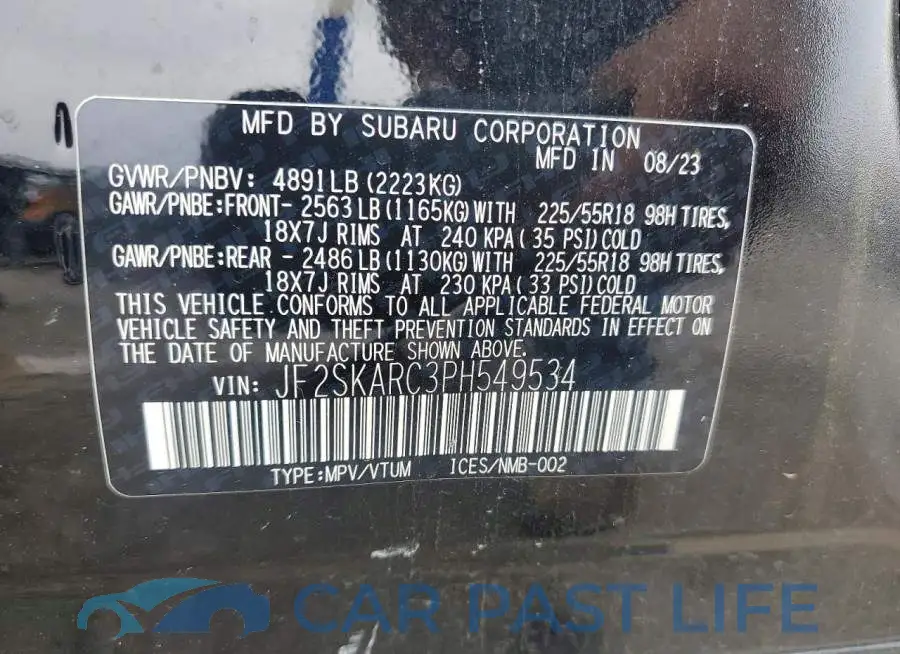JF2SKARC3PH549534# 13