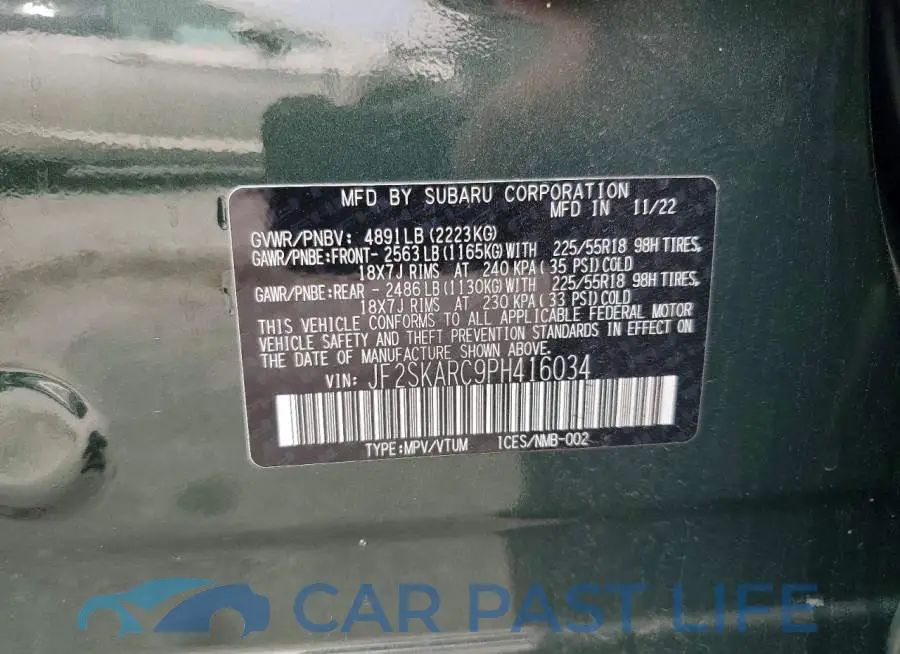 JF2SKARC9PH416034# 12