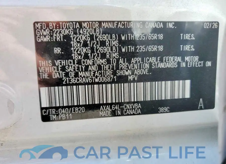 2T36CRAV6TW006871# 13