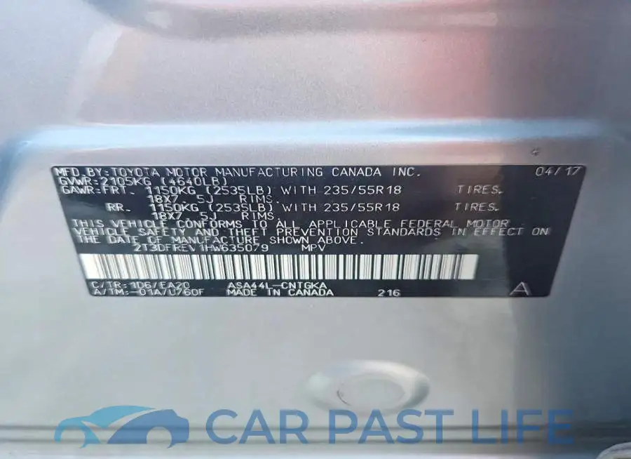 2T3DFREV1HW635079# 13