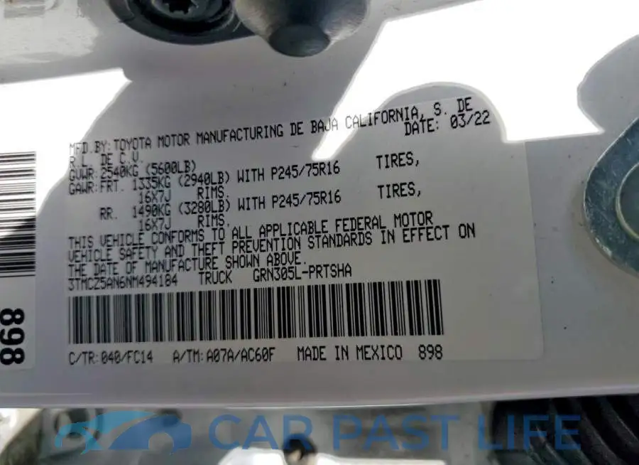 3TMCZ5AN6NM494184# 12