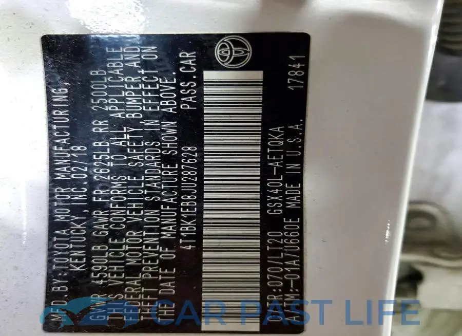 4T1BK1EB8JU287628# 12