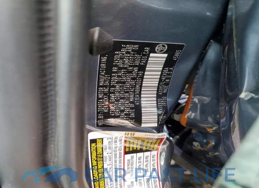 4T1EA1AB8MU007149# 12