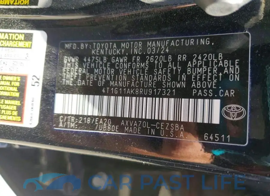 4T1G11AK8RU917321# 12