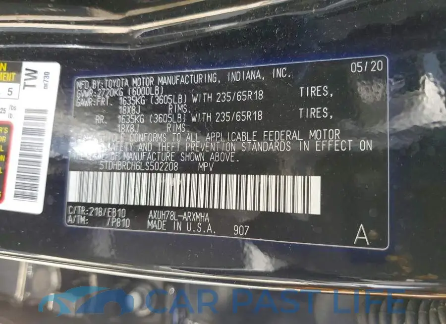 5TDHBRCH6LS502208# 14