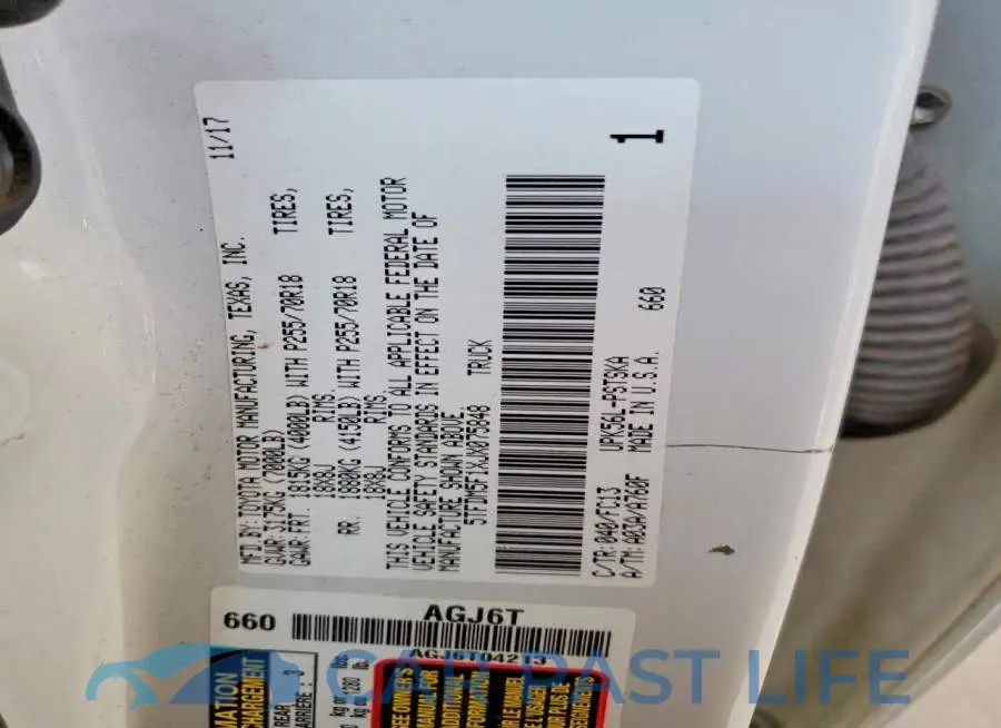 5TFDM5F1XJX075848# 12