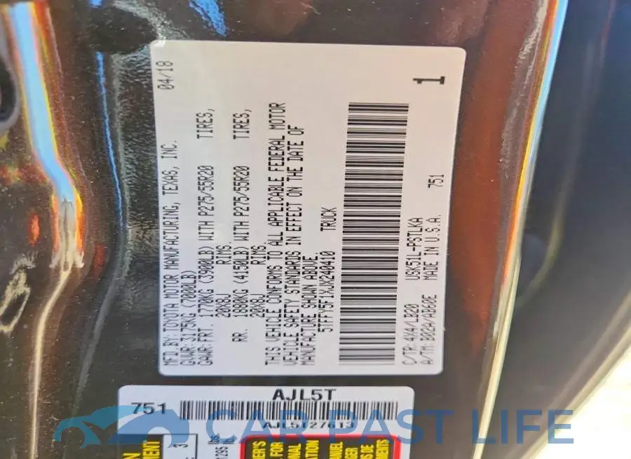 5TFFY5F1XJX240410# 12