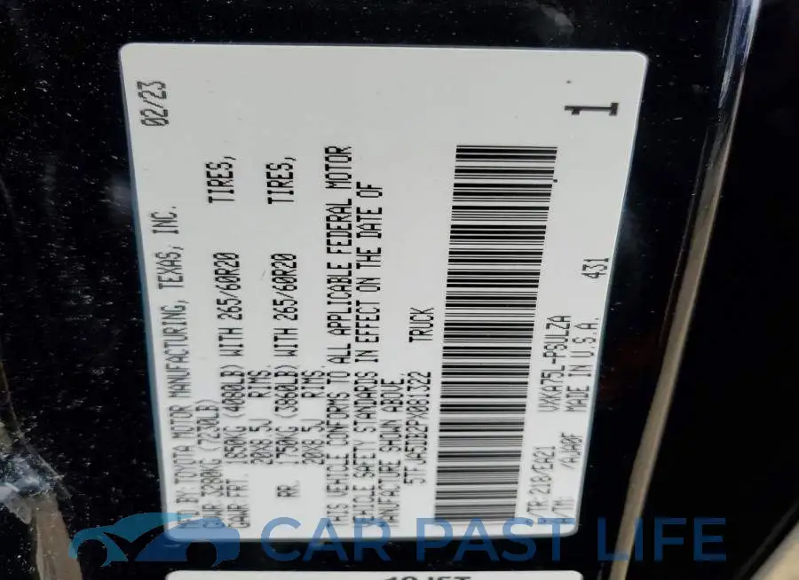 5TFJA5DB2PX081322# 12