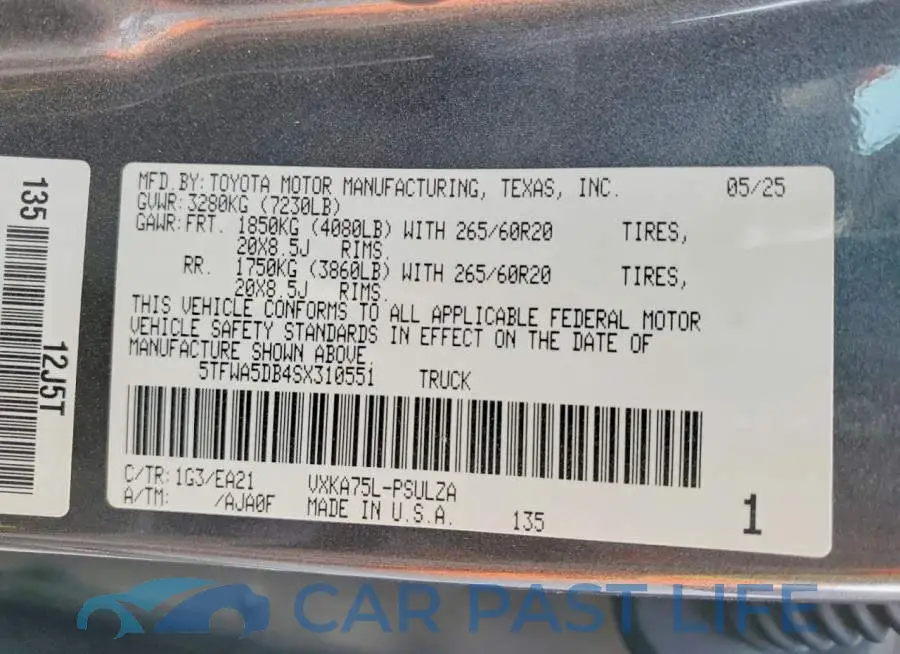 5TFWA5DB4SX310551# 12