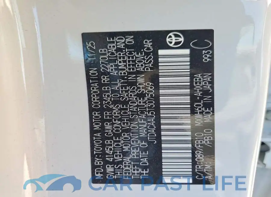 JTDACAAU5T3075069# 12