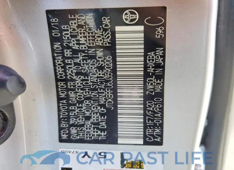 JTDKBRFU6J3590206# 13