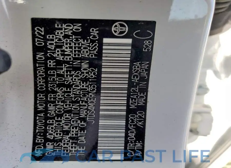 JTDS4MCE9N3511952# 12