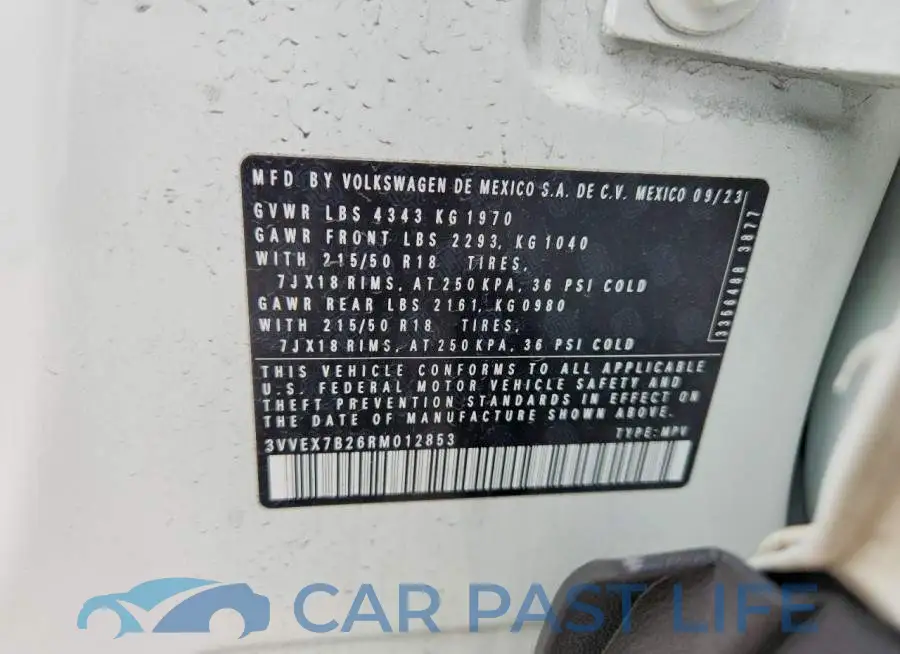3VVEX7B26RM012853# 13