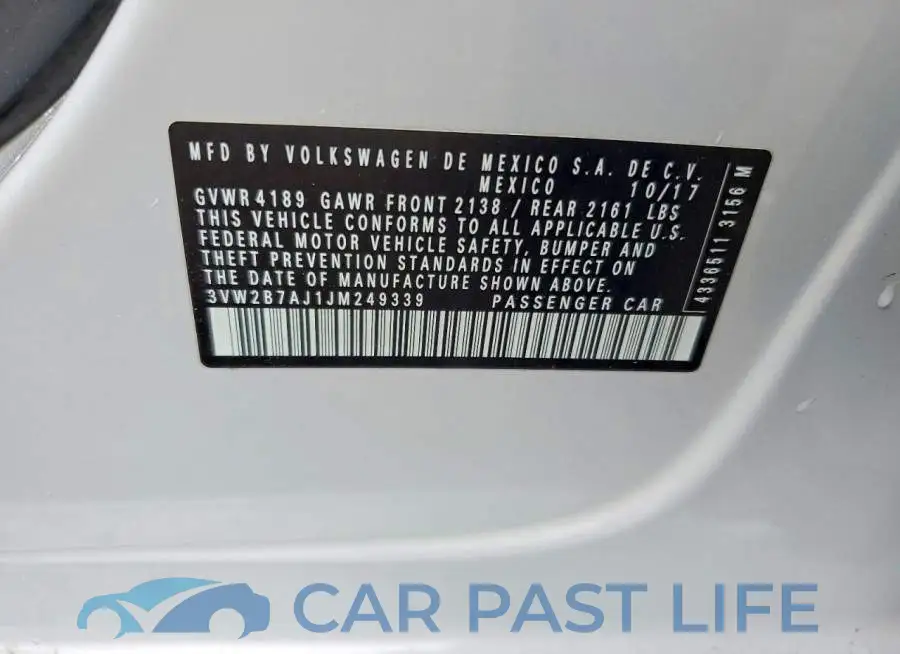 3VW2B7AJ1JM249339# 13