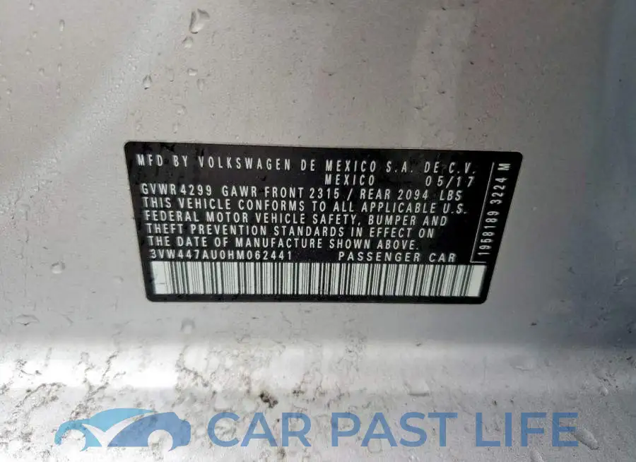 3VW447AU0HM062441# 12