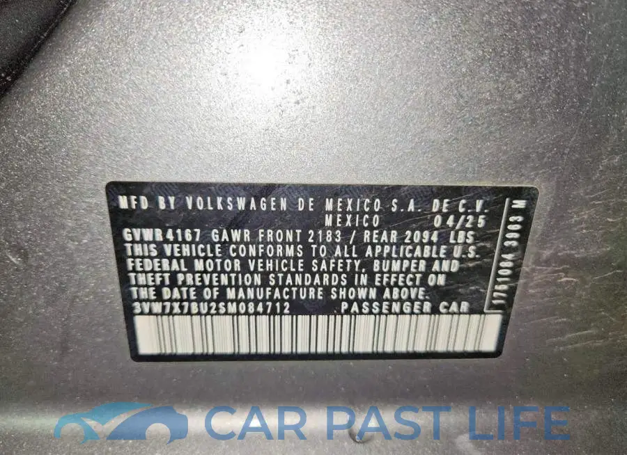 3VW7X7BU2SM084712# 12