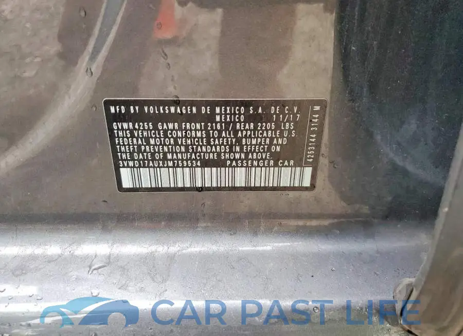 3VWD17AUXJM759534# 12