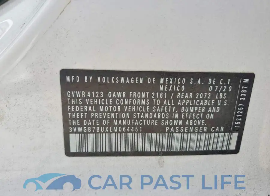 3VWGB7BUXLM064451# 12
