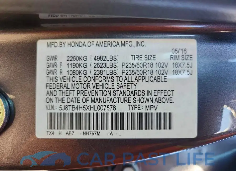 5J8TB4H5XHL007578# 13