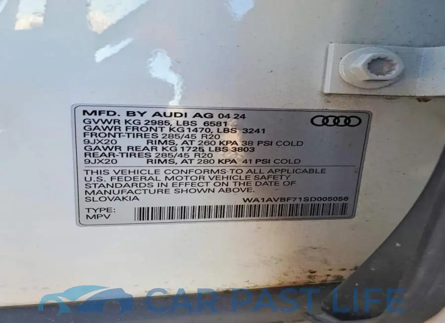 WA1AVBF71SD005056# 14