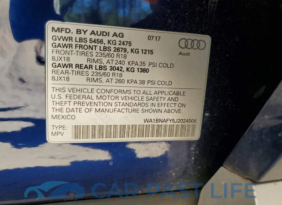 WA1BNAFY5J2024906# 13