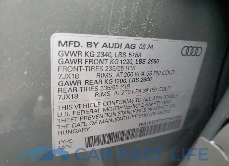 WA1EECF37S1007299# 12