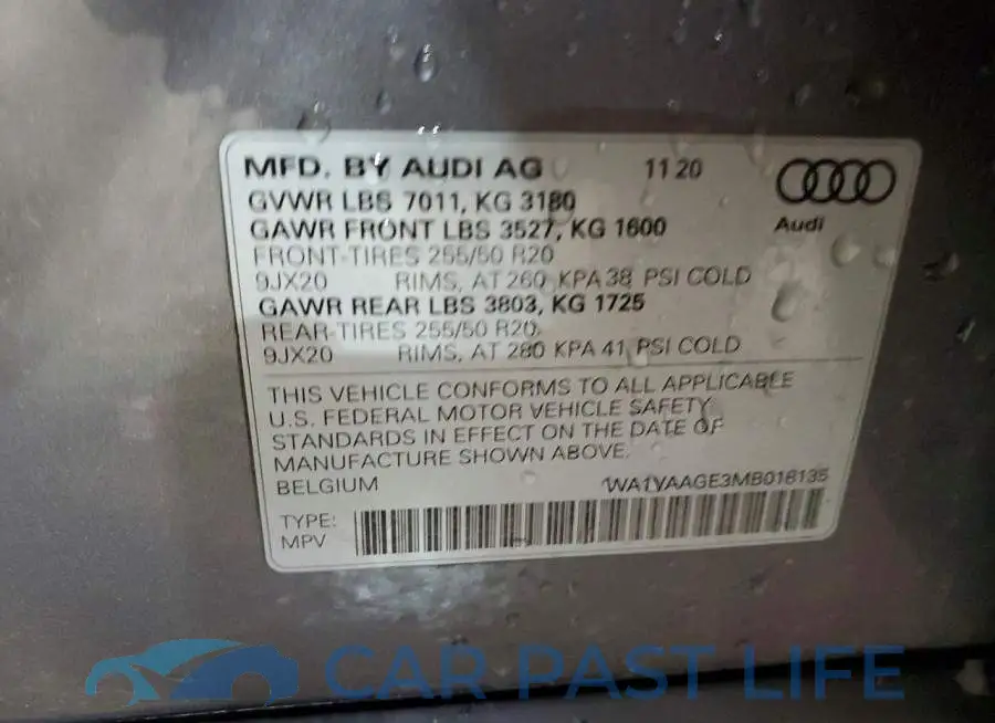 WA1VAAGE3MB018135# 14