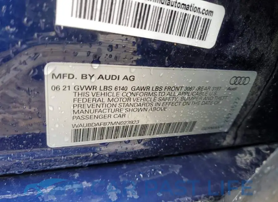 WAU8DAF87MN023923# 12