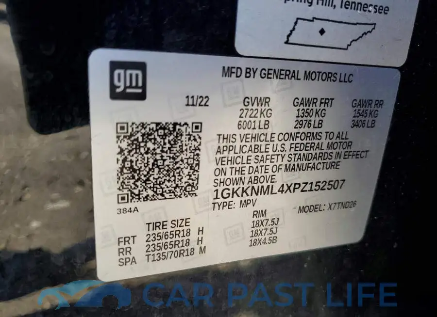 1GKKNML4XPZ152507# 13