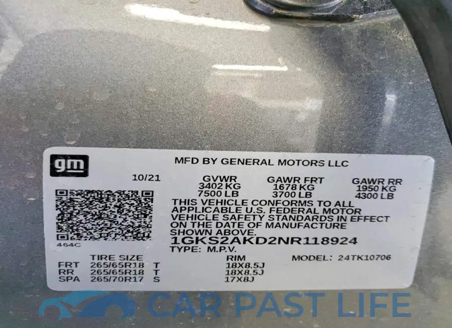 1GKS2AKD2NR118924# 14