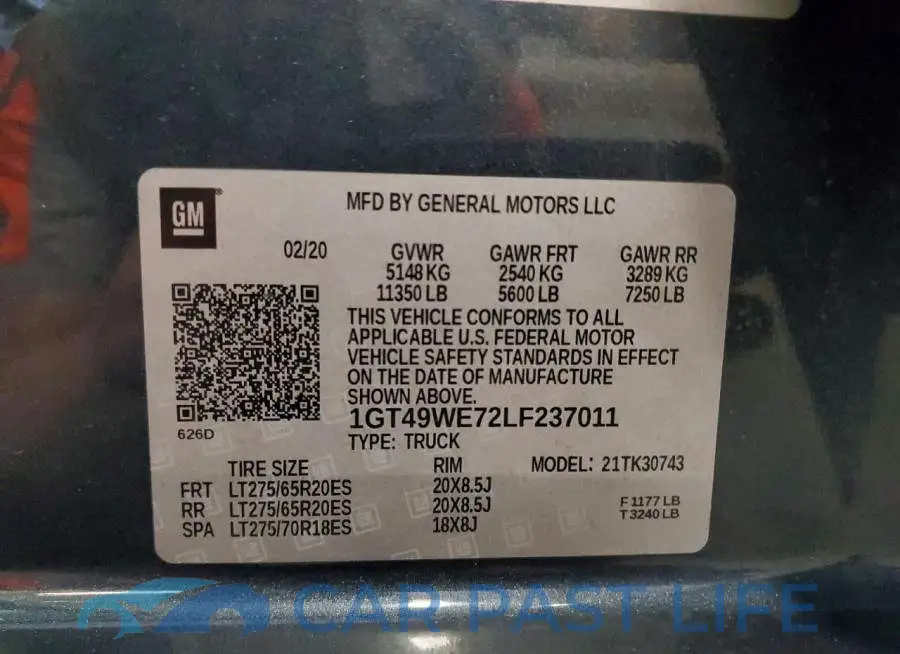 1GT49WE72LF237011# 12