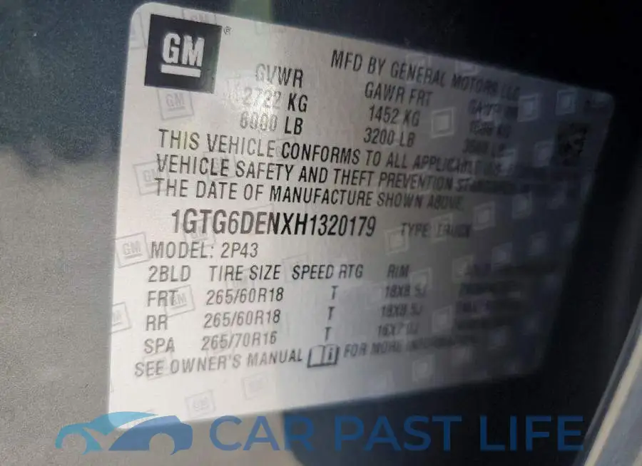 1GTG6DENXH1320179# 12
