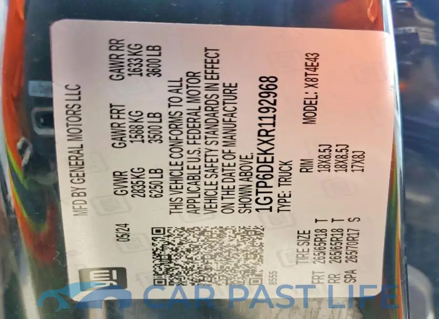 1GTP6DEKXR1192968# 13