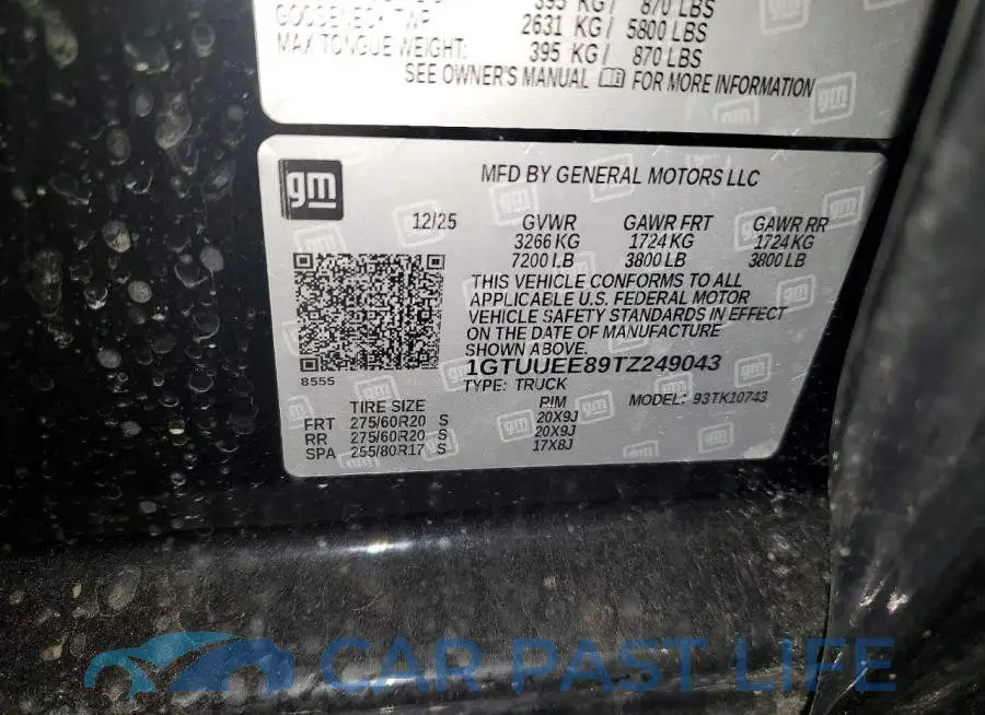 1GTUUEE89TZ249043# 13