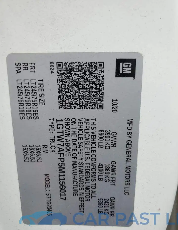 1GTW7AFP5M1156017# 13