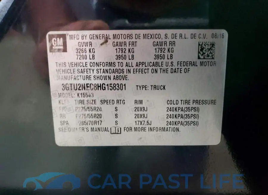 3GTU2NEC8HG158301# 13