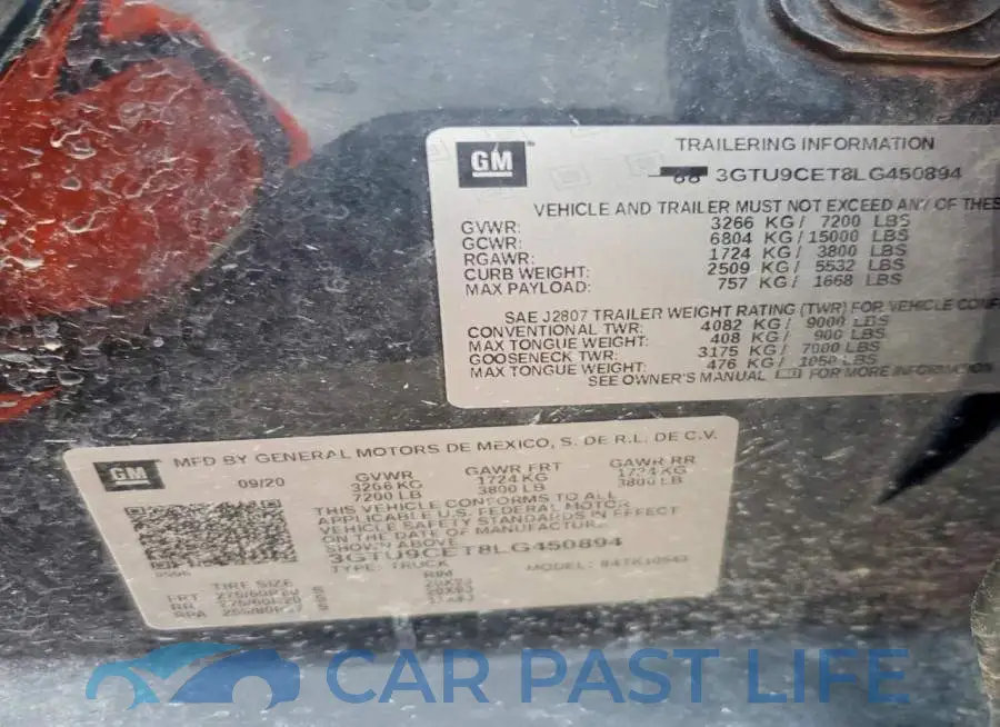 3GTU9CET8LG450894# 12