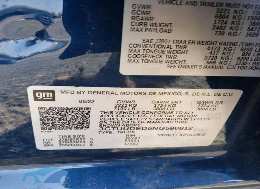 3GTUUDED5NG580812# 13