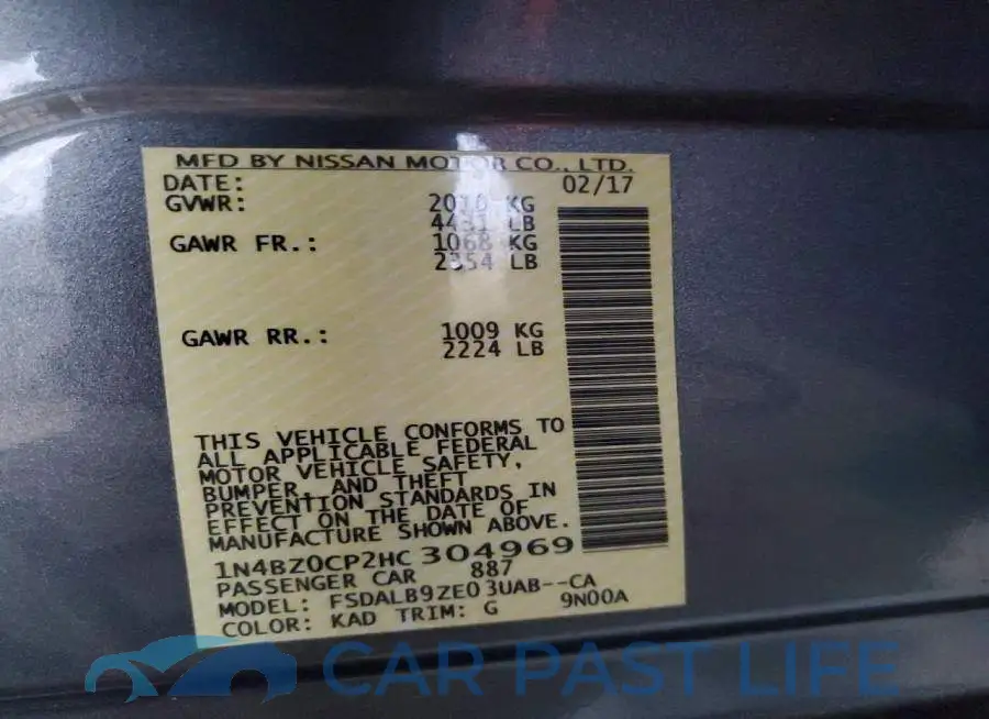 1N4BZ0CP2HC304969# 12