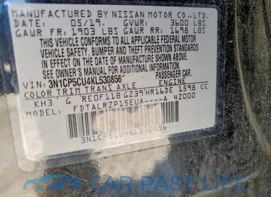 3N1CP5CU4KL530856# 13