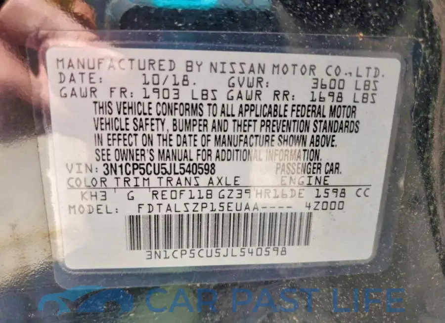 3N1CP5CU5JL540598# 12