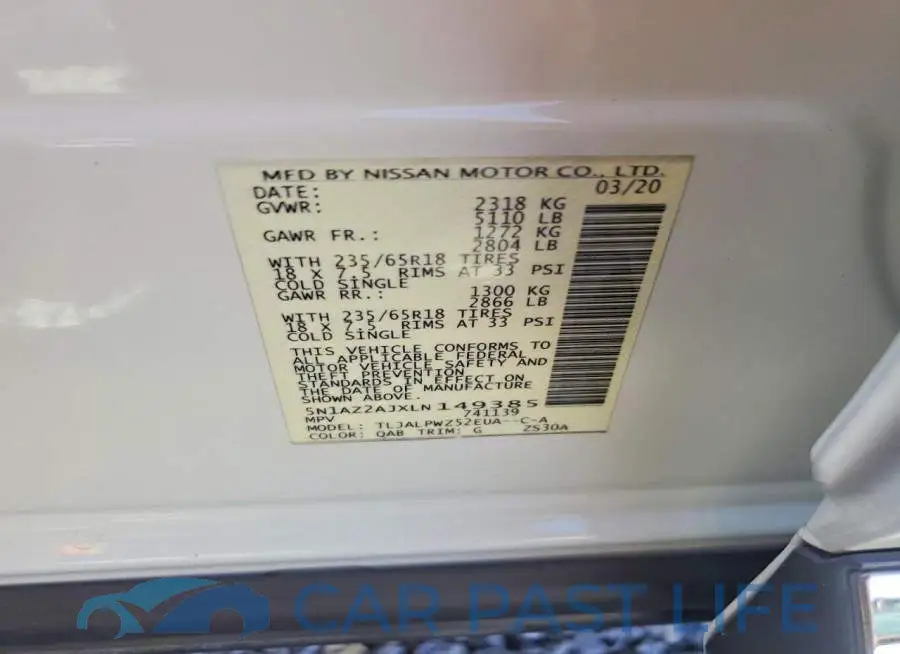 5N1AZ2AJXLN149385# 14