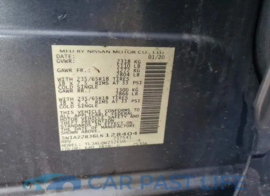 5N1AZ2BJ6LN128404# 13